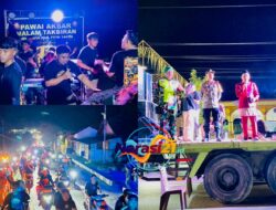Ratusan Masyarakat Paguyaman Turun ke Jalan, Meriahkan Pawai Takbiran dengan Mobil Tronton