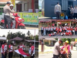 Semarak HUT RI ke-81, Polres Boalemo Bagikan Bendera Merah Putih dan Salurkan Air Bersih kepada Masyarakat